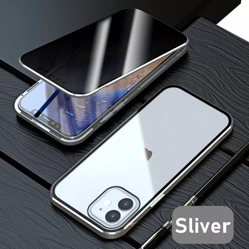 Magnetic Metal phone case with Privacy Screen Protector