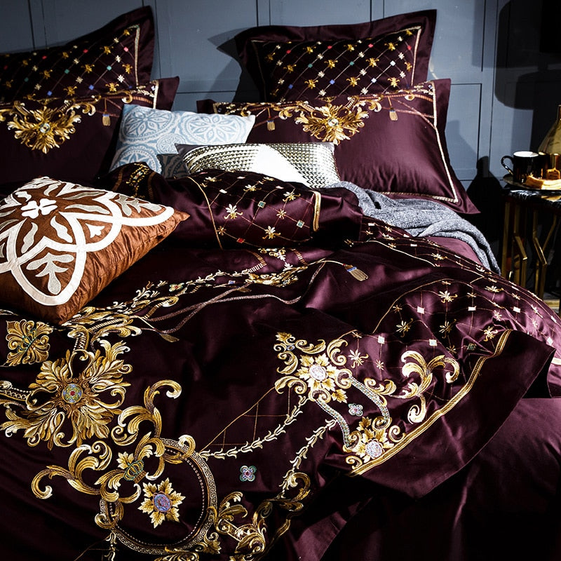 Royal Purple 1000TC Egyptian Cotton Duvet Cover Set (4/6 Pieces) - The Urban Pride