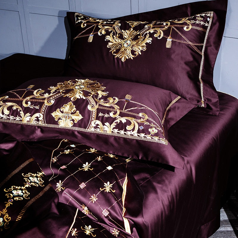 Royal Purple 1000TC Egyptian Cotton Duvet Cover Set (4/6 Pieces) - The Urban Pride