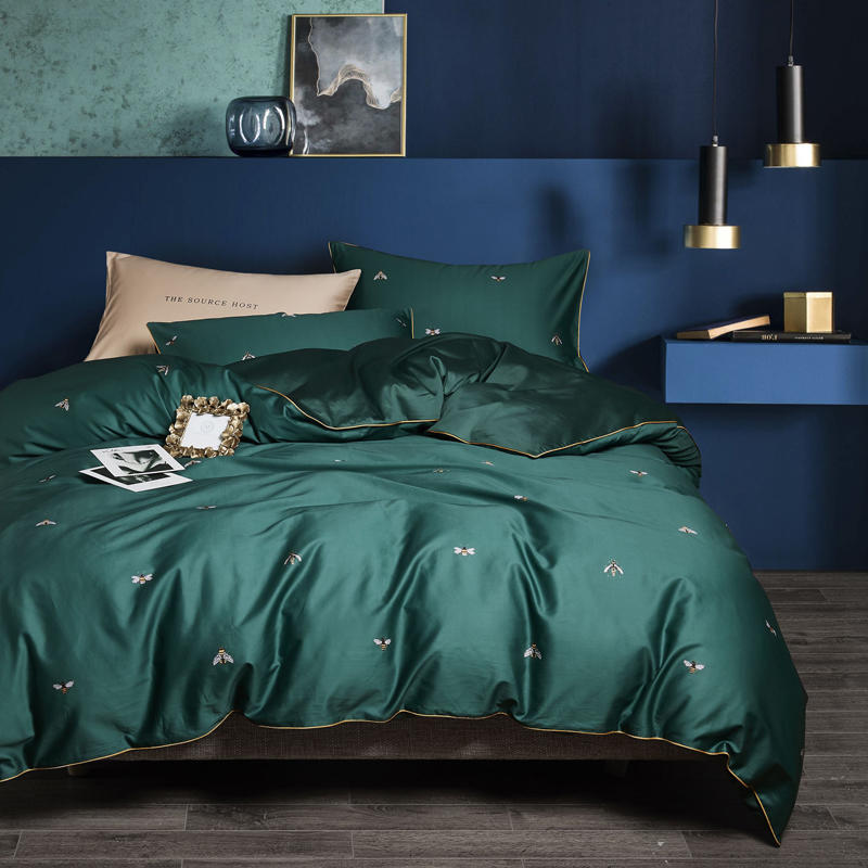Greenwich Silky Green Egyptian Cotton Duvet Cover Set ( 4pcs ) - The Urban Pride